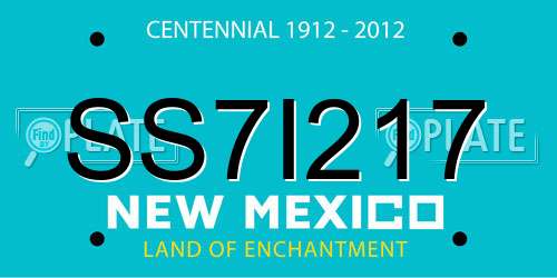 SS7I217 New Mexico License Plate