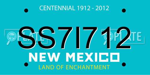 SS7I712 New Mexico License Plate