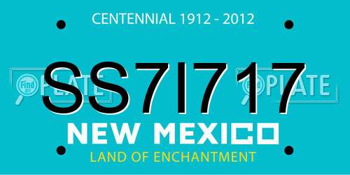 SS7I717 New Mexico License Plate