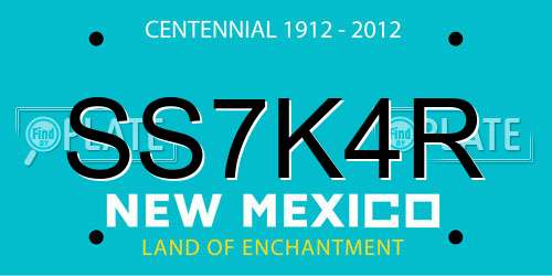 SS7K4R New Mexico License Plate