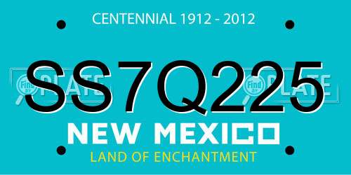 SS7Q225 New Mexico License Plate