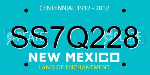 SS7Q228 New Mexico License Plate