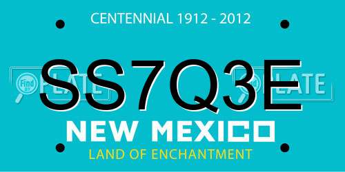 SS7Q3E New Mexico License Plate
