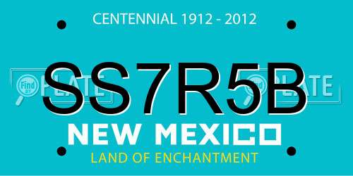 SS7R5B New Mexico License Plate