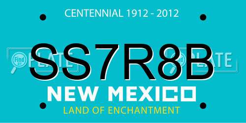 SS7R8B New Mexico License Plate