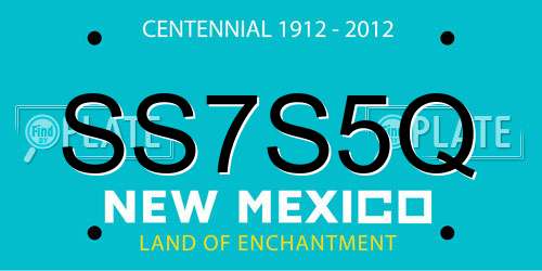 SS7S5Q New Mexico License Plate