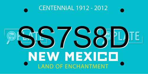 SS7S8D New Mexico License Plate