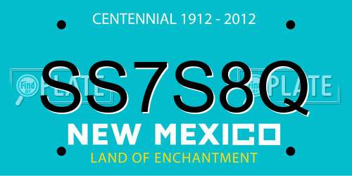 SS7S8Q New Mexico License Plate