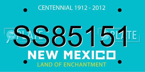 SS85151 New Mexico License Plate
