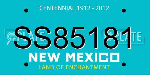 SS85181 New Mexico License Plate