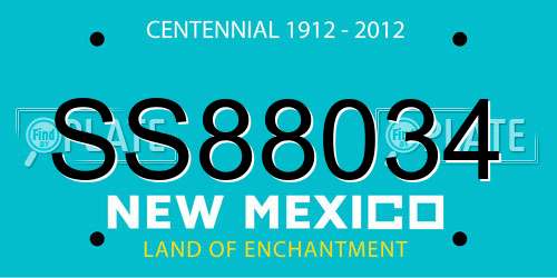 SS88034 New Mexico License Plate