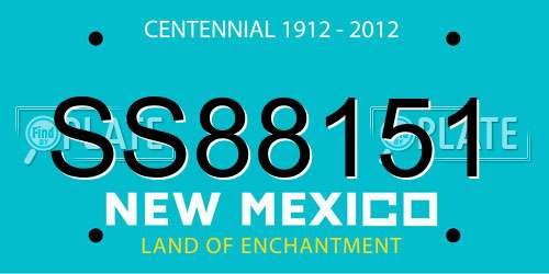 SS88151 New Mexico License Plate
