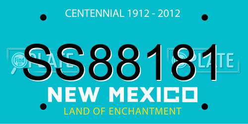 SS88181 New Mexico License Plate