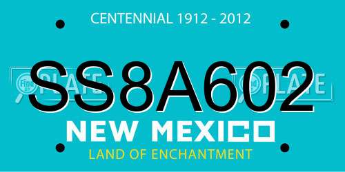 SS8A602 New Mexico License Plate