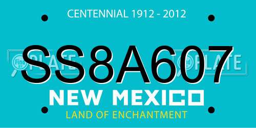 SS8A607 New Mexico License Plate