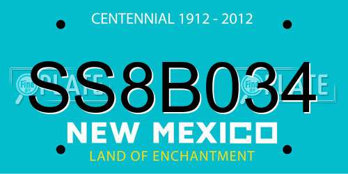 SS8B034 New Mexico License Plate