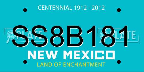 SS8B181 New Mexico License Plate