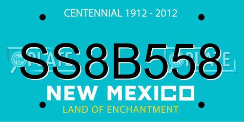 SS8B558 New Mexico License Plate