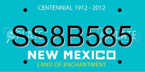 SS8B585 New Mexico License Plate