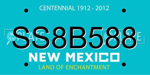 SS8B588 New Mexico License Plate