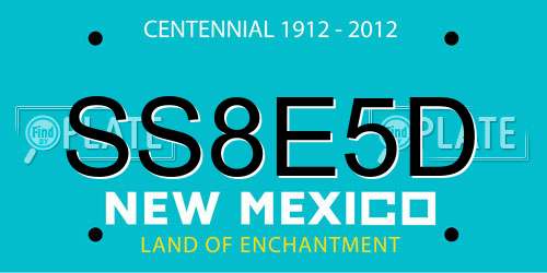 SS8E5D New Mexico License Plate
