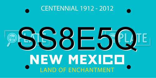 SS8E5Q New Mexico License Plate
