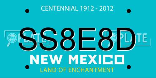 SS8E8D New Mexico License Plate