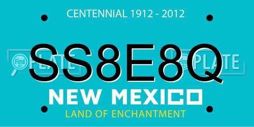 SS8E8Q New Mexico License Plate