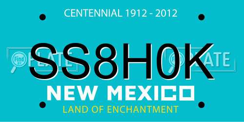 SS8H0K New Mexico License Plate