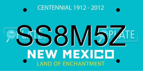 SS8M5Z New Mexico License Plate