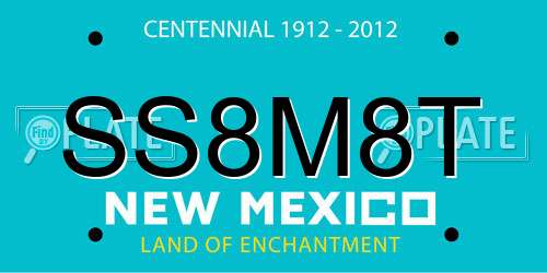 SS8M8T New Mexico License Plate