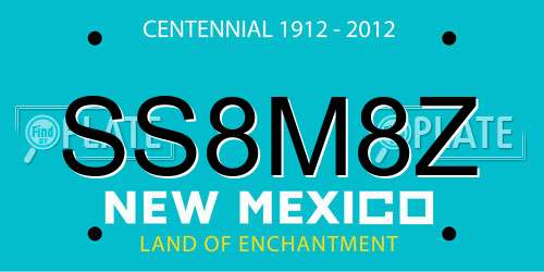 SS8M8Z New Mexico License Plate