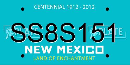 SS8S151 New Mexico License Plate