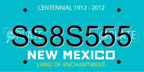SS8S555 New Mexico License Plate