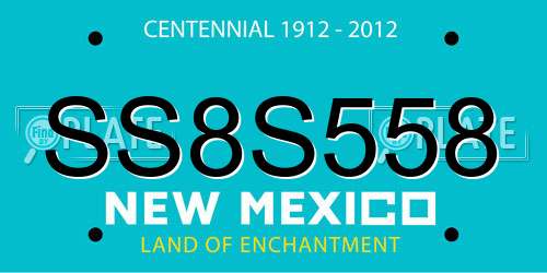 SS8S558 New Mexico License Plate