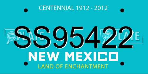SS95422 New Mexico License Plate