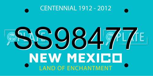 SS98477 New Mexico License Plate