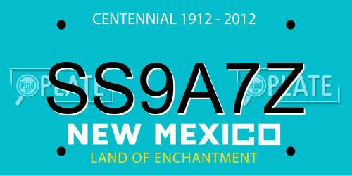 SS9A7Z New Mexico License Plate