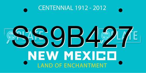 SS9B427 New Mexico License Plate