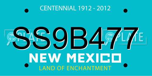 SS9B477 New Mexico License Plate