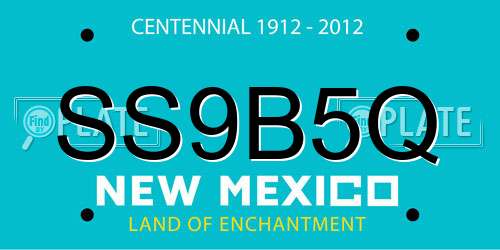 SS9B5Q New Mexico License Plate