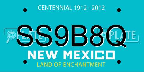SS9B8Q New Mexico License Plate