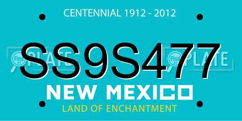 SS9S477 New Mexico License Plate
