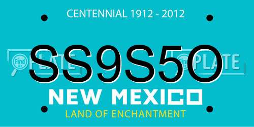 SS9S5O New Mexico License Plate