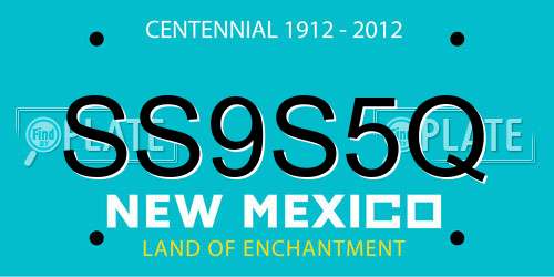 SS9S5Q New Mexico License Plate