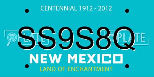 SS9S8Q New Mexico License Plate