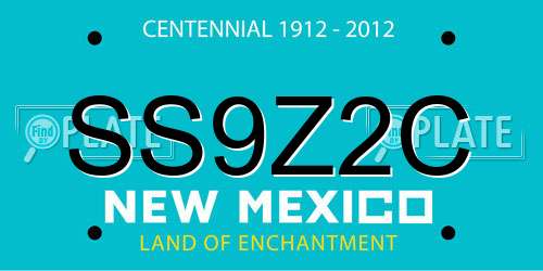 SS9Z2C New Mexico License Plate
