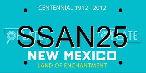 SSAN25 New Mexico License Plate