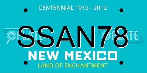 SSAN78 New Mexico License Plate