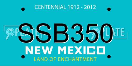 SSB350 New Mexico License Plate
